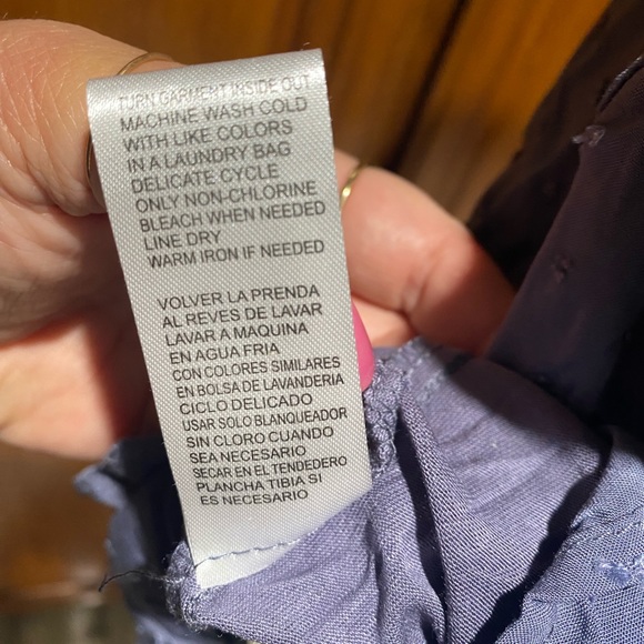 NWT Democracy Slate Blue Tank w Raised Dots Tie on back Stretch top underneath - Picture 8 of 12